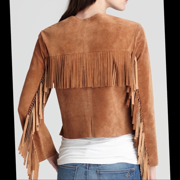 Tracy Reese Boho Suede Jacket w/ fringe - Picture 2 of 6